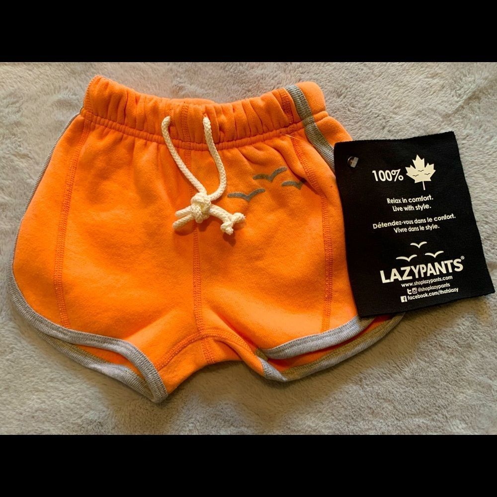 Lazypants - Orange Kid’s Sweatpant Shorts NWT
